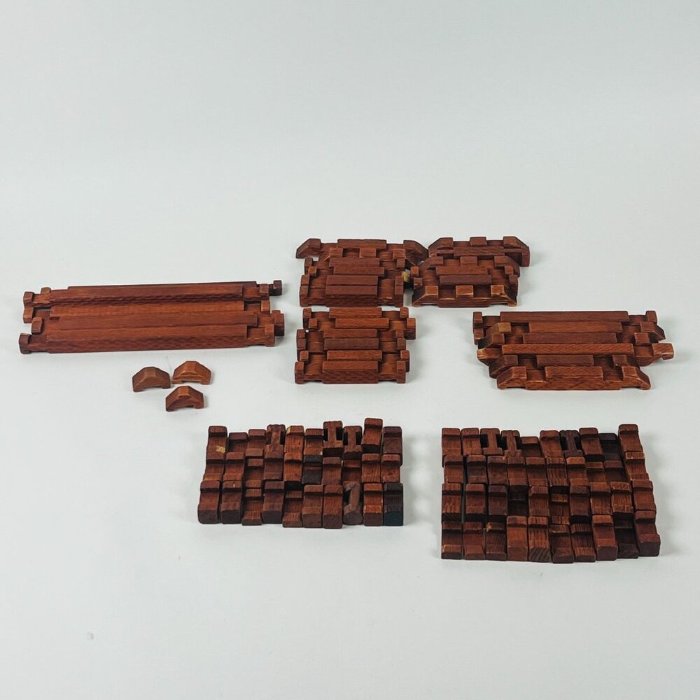 Wooden Building Blocks 96 pc Mixed Interlocking Pieces Creative Build Set